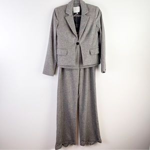 Adam Lippes Pant Blazer Suit Womens 4 6 Grey Wool Single Breasted Work Attire